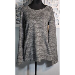 Encore Performance Gray Heathered Long Sleeve Cutout Back Athletic Top Women's M